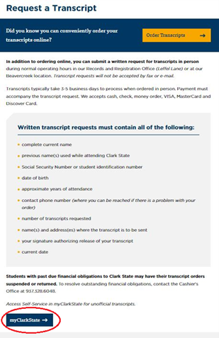 How Do I Request a Transcript? – Clark State College